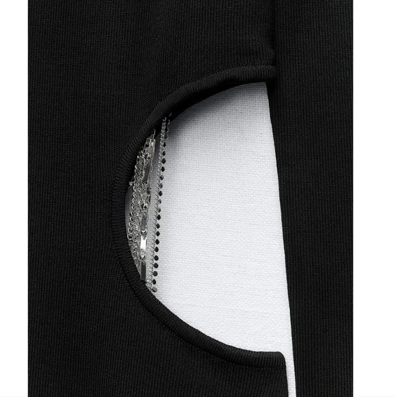 CHAIN APPLIQUÉ KNIT DRESS WITH CUT-OUT DETAIL SIZE M - Picture 6 of 10